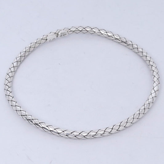 BOTTEGA VENET Intrecciato Bracelet Silver Size S