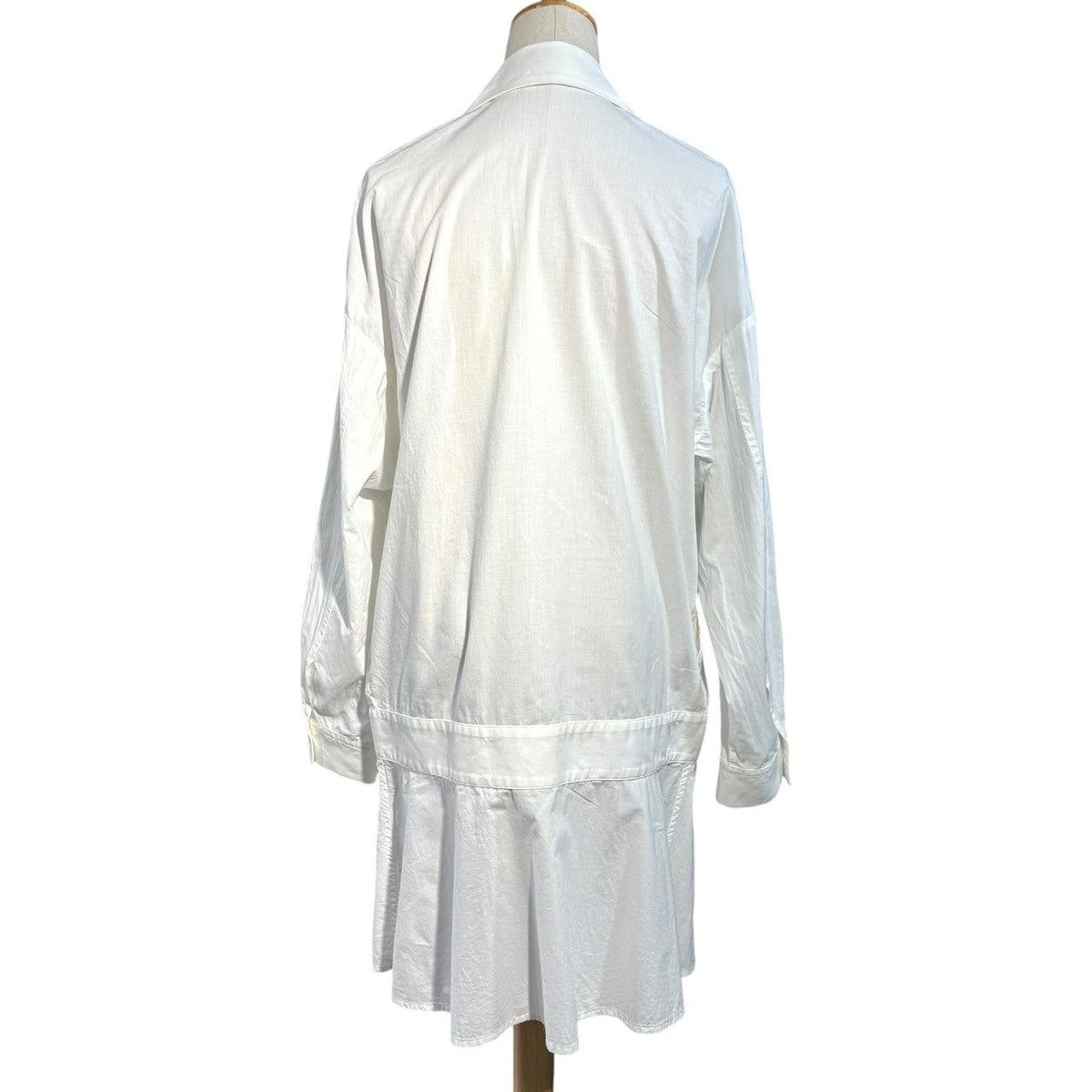 Y's Oversized Open Collar Shirt Dress White Size 1