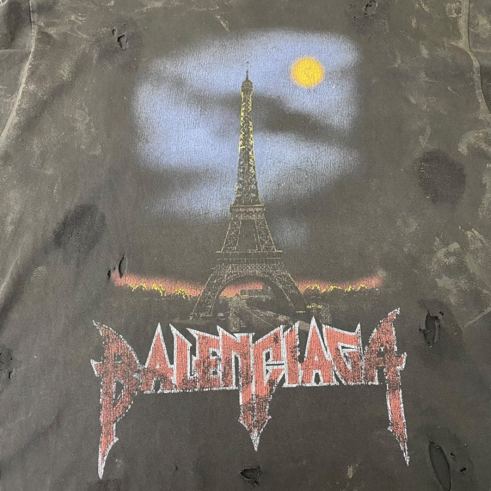 BALENCIAGA 23SS Paris Moon Oversized T-Shirt Black Size 1