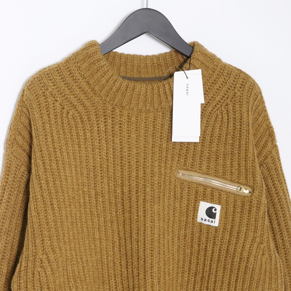 Carhartt Wip Sacai x 23AW Knit Pullover Detroit Beige Size 4