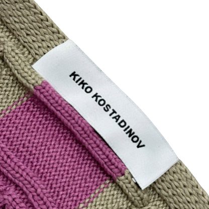 Kiko Kostadinov 24SS Merli Cotton Striped Scarf Pink/Beige