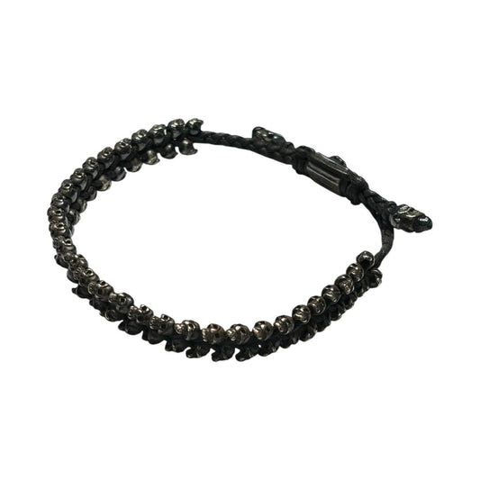 M COHEN Brass Skull Bracelet Black