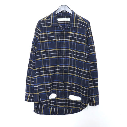 OFF-WHITE 17SS Diag Spray Check Shirt Blue Size XS