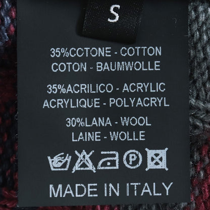 RAF SIMONS V-Neck Oversized Knit Sweater Burgundy Size S