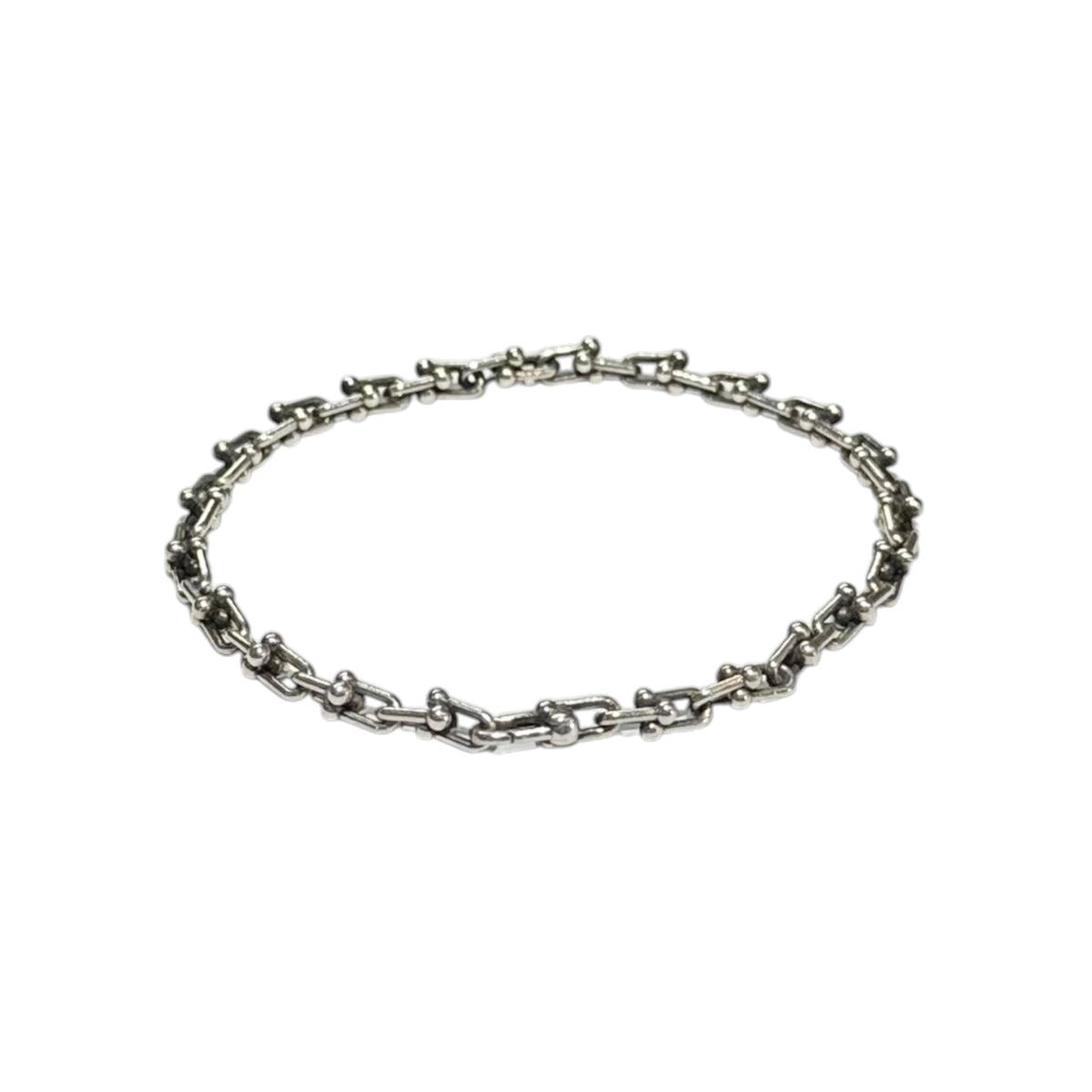 TIFFANY & CO. Hardware Micro Link Silver Bracelet Size MICRO