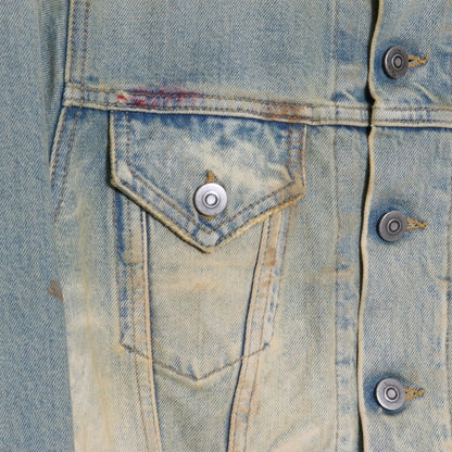 MAISON MARGIELA 22SS Vintage Denim Collarless Jacket Size 36