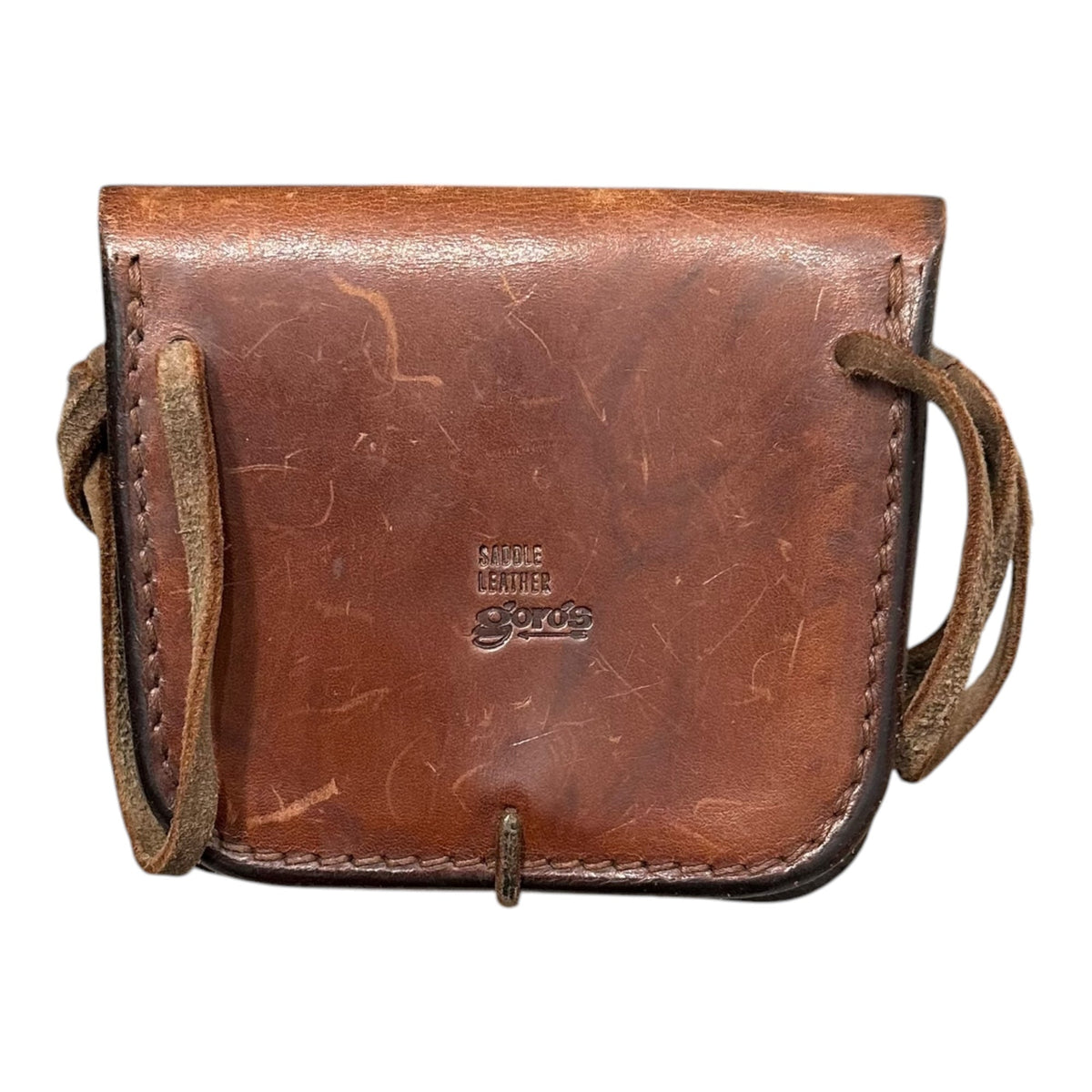 goro's Saddle Leather Concho Belt Pouch Brown