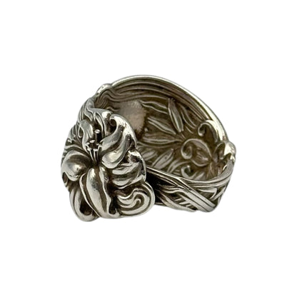 Euro antique 1900s Sterling Silver Spoon Ring Size JP 25