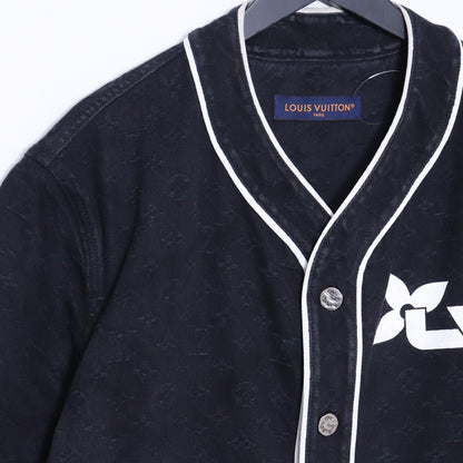 LOUIS VUITTON 23AW Monogram Denim Short Shirt Black Size L