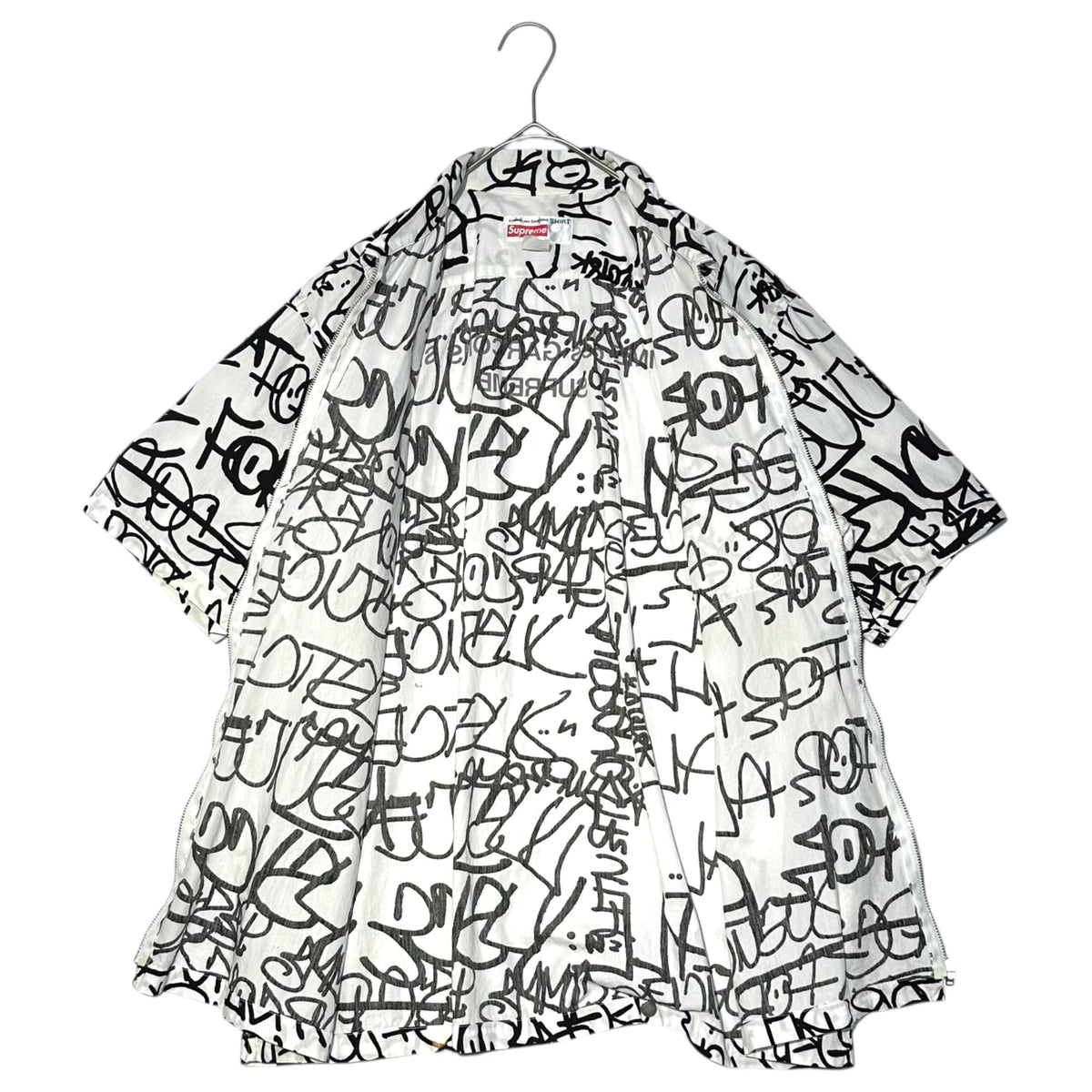 Supreme x CDG SHIRT 18AW Graphic Shirt White/Black Size L