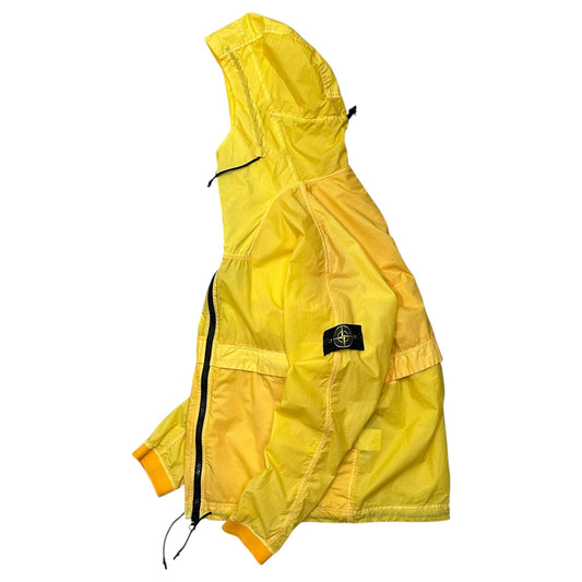 STONE ISLAND 18SS Resin Poplin Hooded Jacket Yellow Size XL