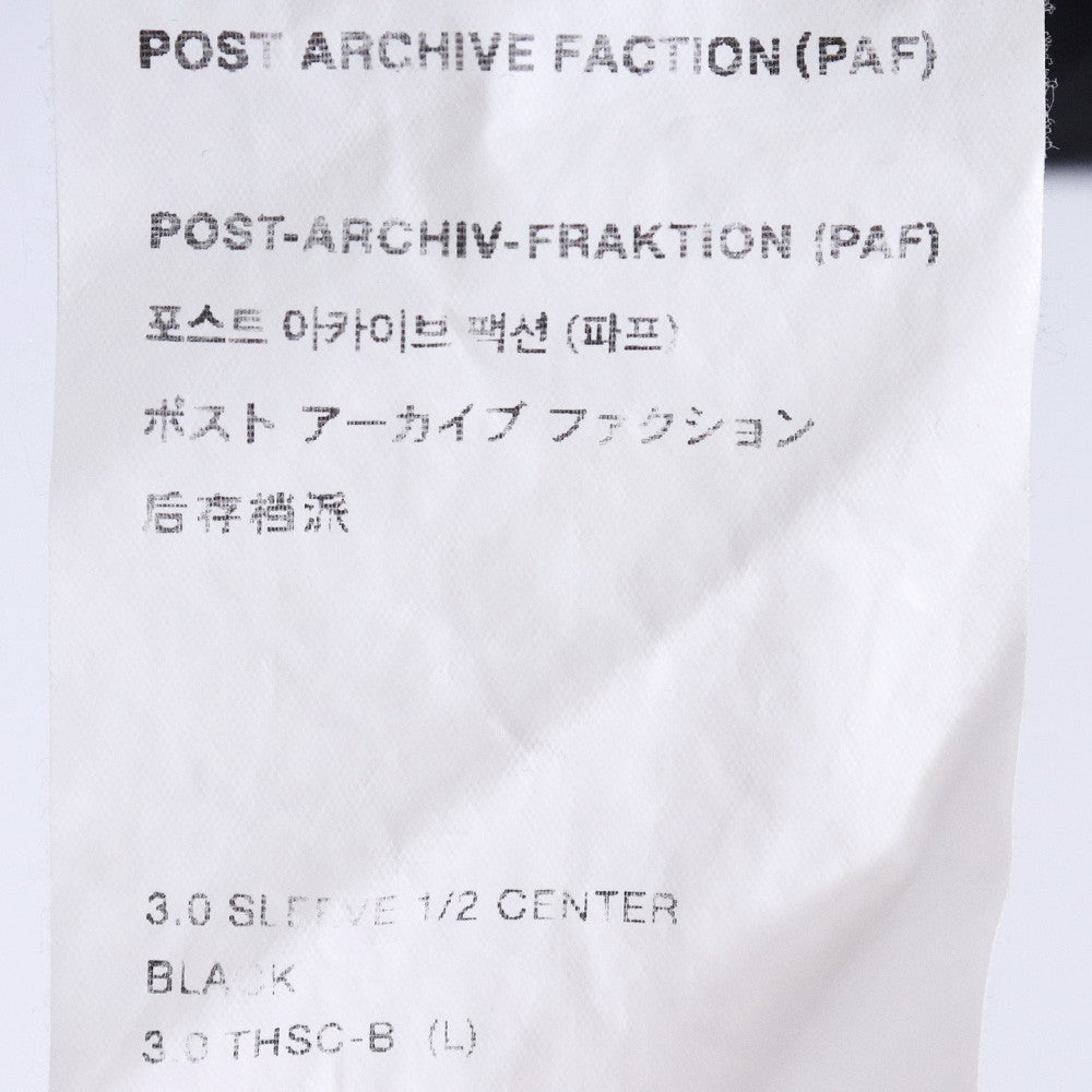 POST ARCHIVE FACTION 20SS 3.0 Sleeve T-Shirt Black Size L