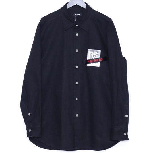RAF SIMONS 21SS Black Tape Patch Oversize Denim Shirt Size L