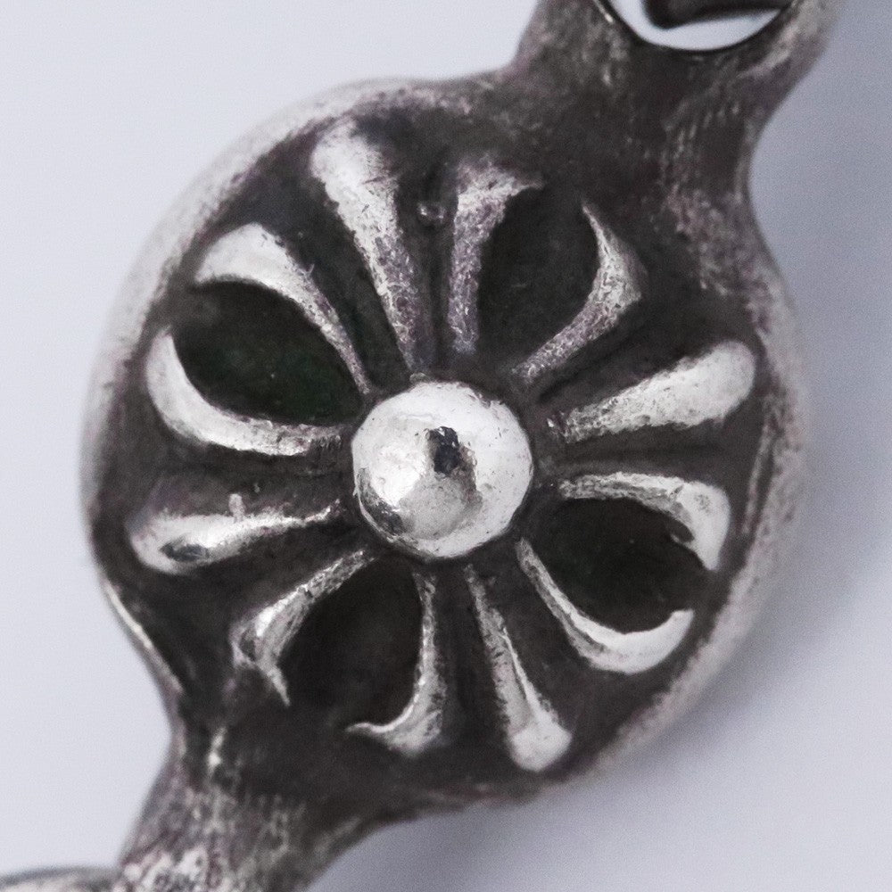 CHROME HEARTS 1 Ball Tiny CH Cross Pendant Silver Size F