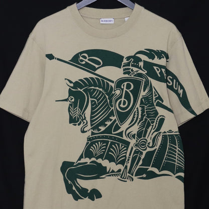 BURBERRY Equestrian Knight Cotton T-Shirt Khaki Size S