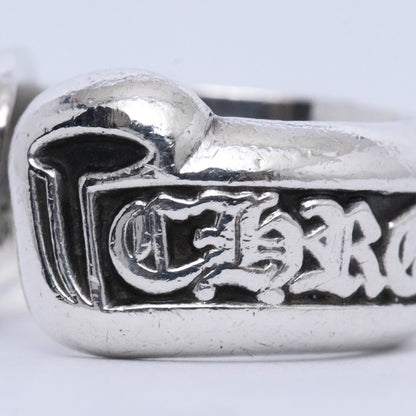 Chrome Hearts Small Scroll Label Ring Silver Size JP 4.5