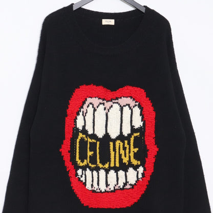 Celine 21SS The Dancing Kid Loose Crew Knit Black Size S