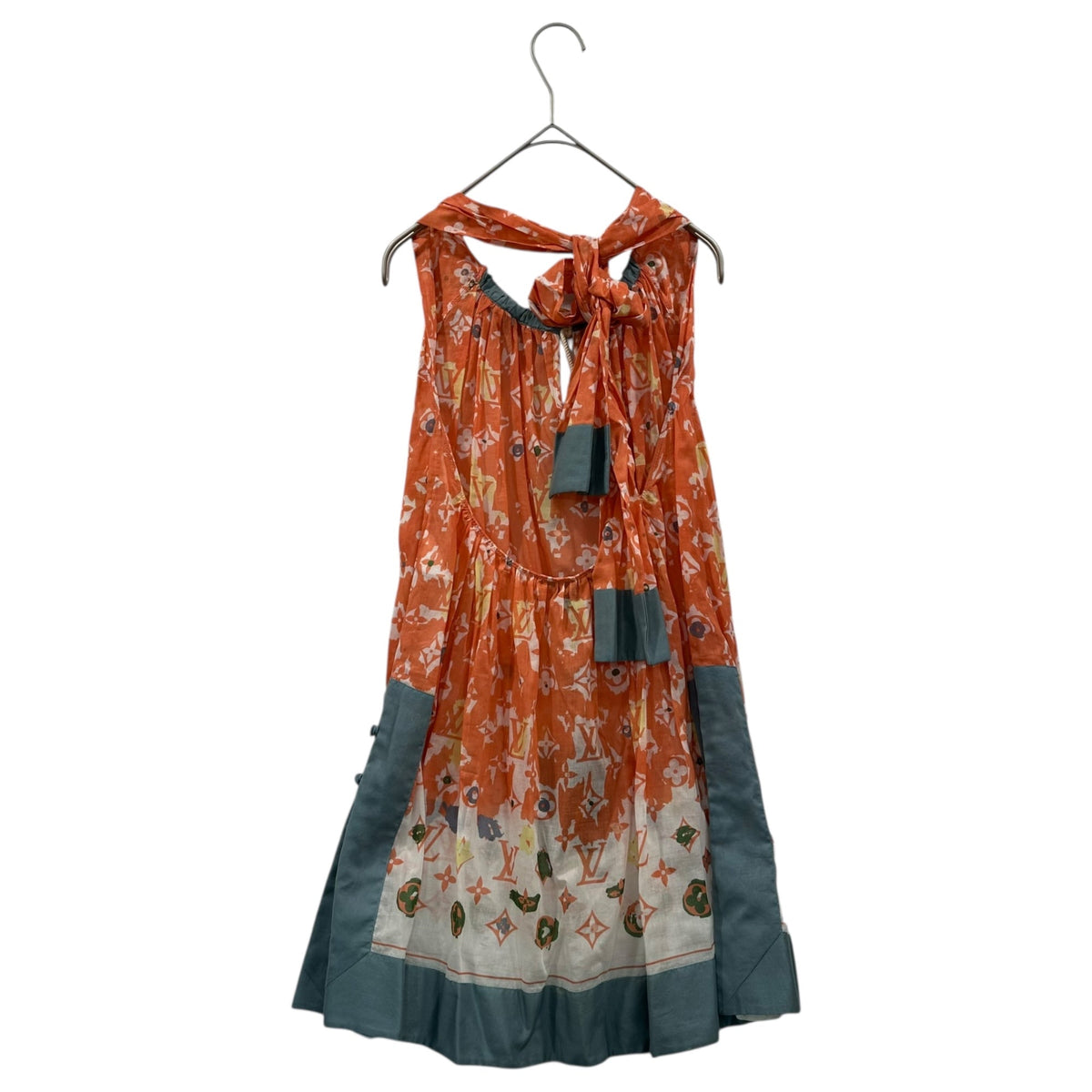 LOUIS VUITTON Halter-Neck Monogram Cotton Dress Size 34