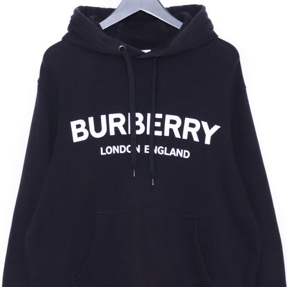BURBERRY Front Logo Cotton Hoodie Black Size M