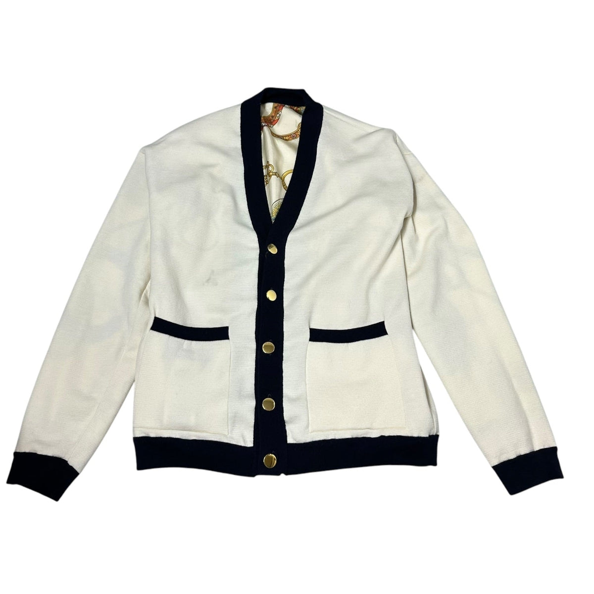 GUCCI 23AW All-over Silk Reversible Knit Cardigan Size M