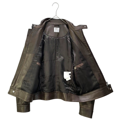 EMMETI Lambskin Single-Breasted Rider Jacket Brown Size 44