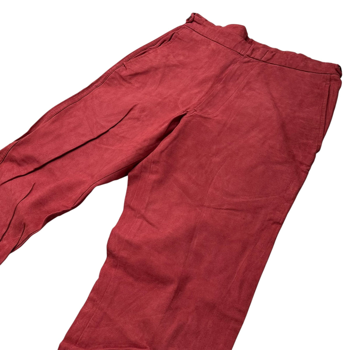 CDG HOMME PLUS 99AW Faux Suede Straight-Leg Pants Red Size L