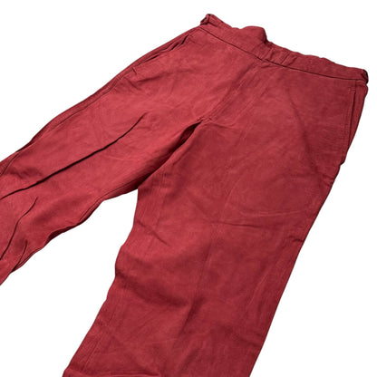 CDG HOMME PLUS 99AW Faux Suede Straight-Leg Pants Red Size L