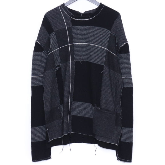 THE VIRIDI-ANNE 22AW Checked Pullover Knit Black Size 3