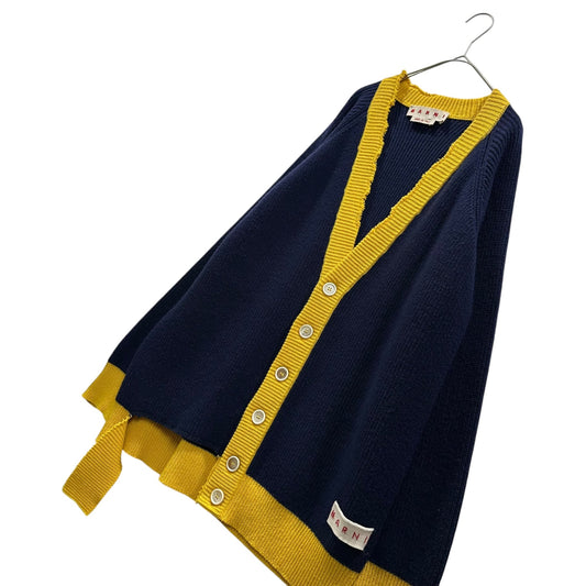 MARNI 23AW Broken Fisherman Wool Cardigan Size 40