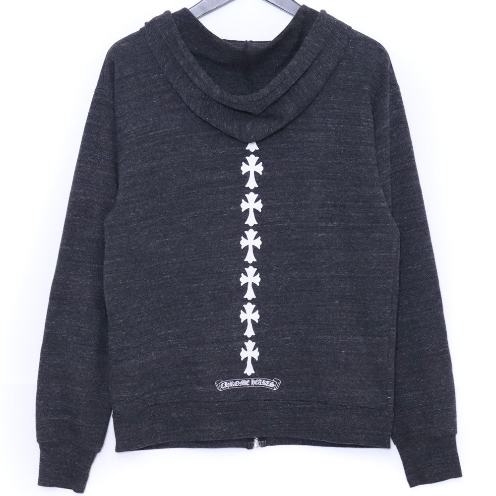 CHROME HEARTS Old Cemetery Cross Dagger Hoodie Gray Size S