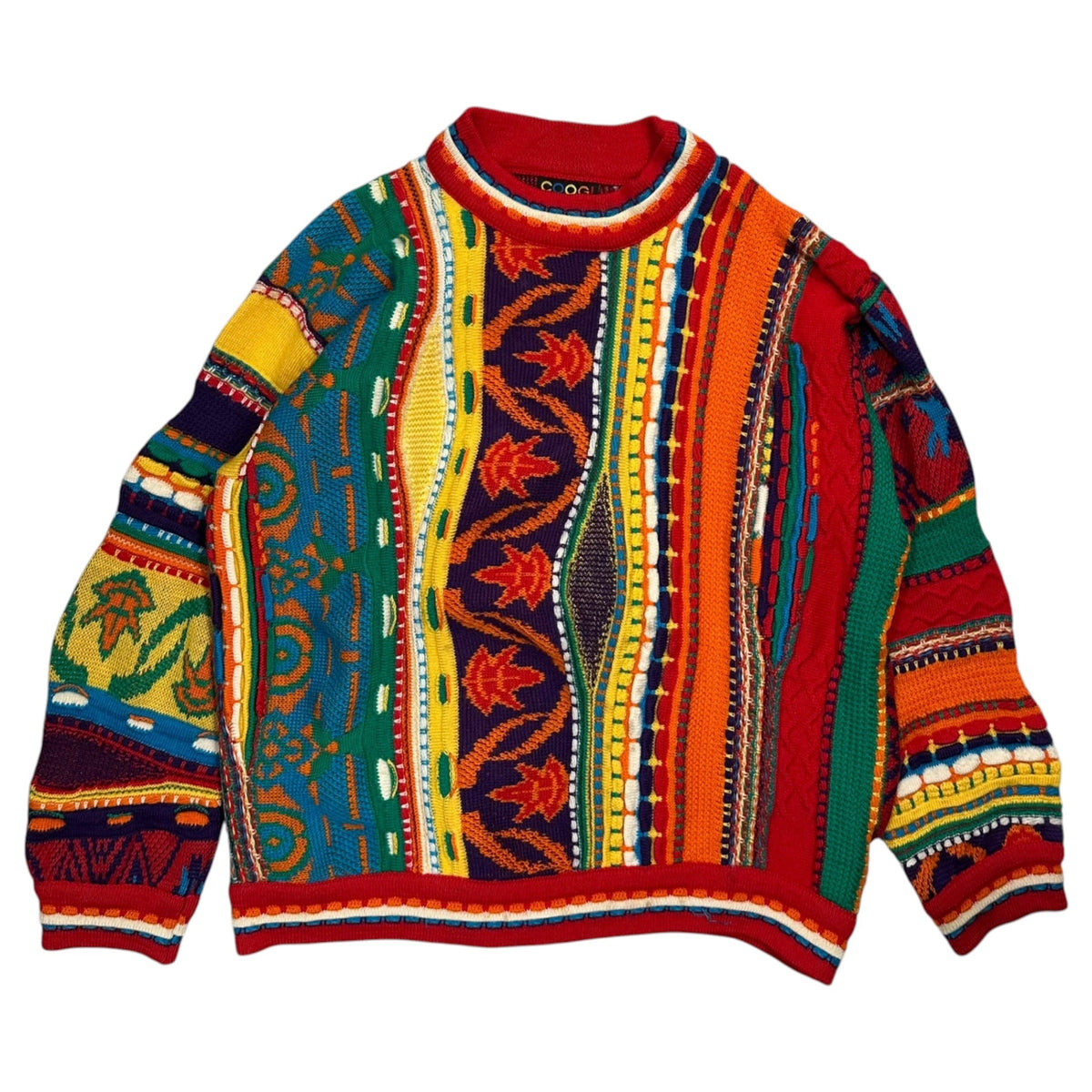 COOGI 90s Classic Multi-Color 3D Knit Sweater Multi Size M