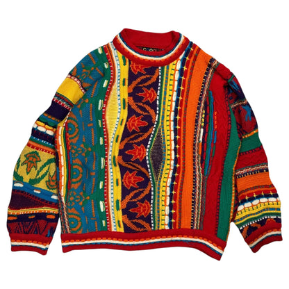 COOGI 90s Classic Multi-Color 3D Knit Sweater Multi Size M