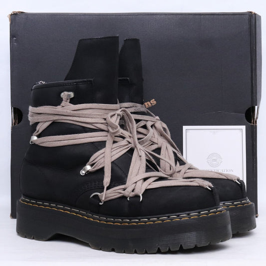 RICK OWENS x DR.MARTENS 25AW Mega Lace Black Boots Size UK10