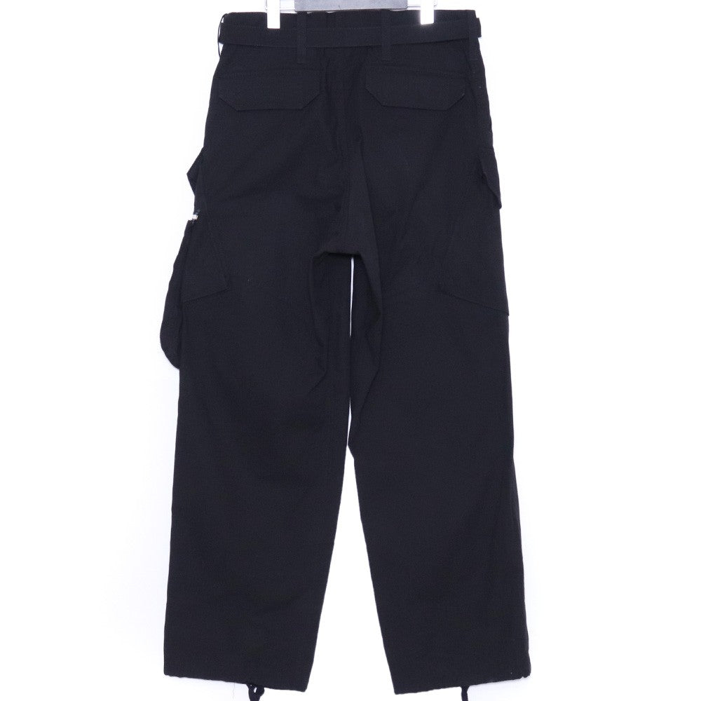 SACAI 21AW Cotton Oxford Cargo Pants Black Size 2