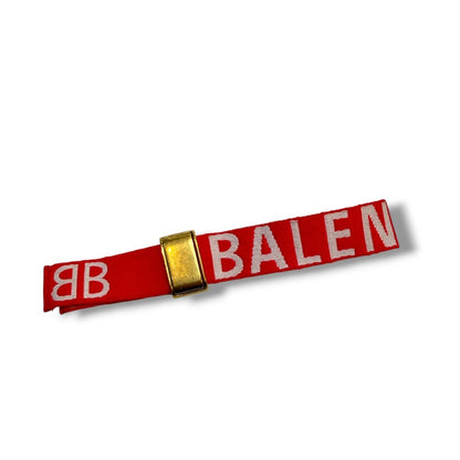 Balenciaga Brand Logo Bracelet Red Size F
