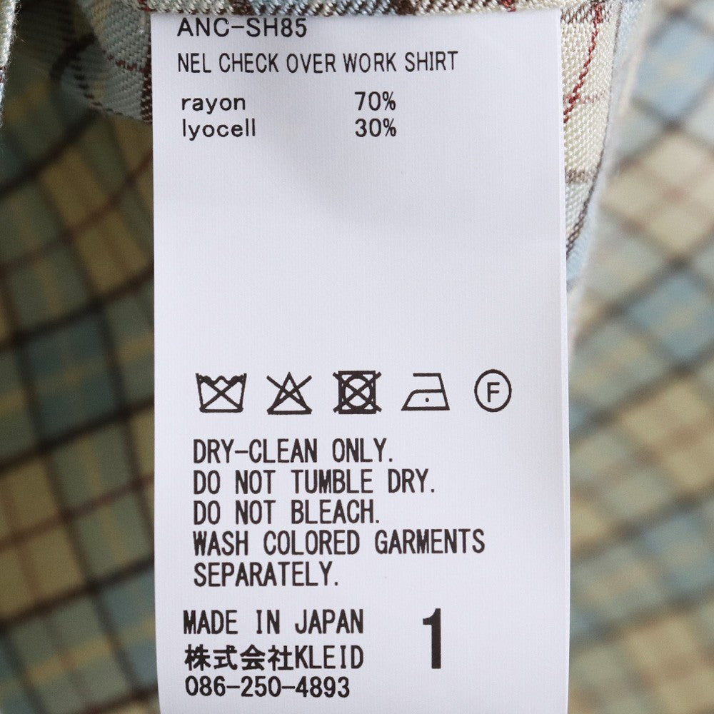 ANCELLM 26SS Nel Check Over Work Shirt Multicolor Size 1