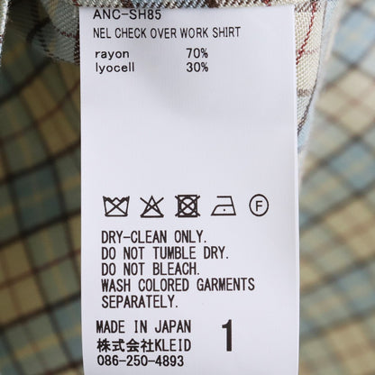 ANCELLM 26SS Nel Check Over Work Shirt Multicolor Size 1