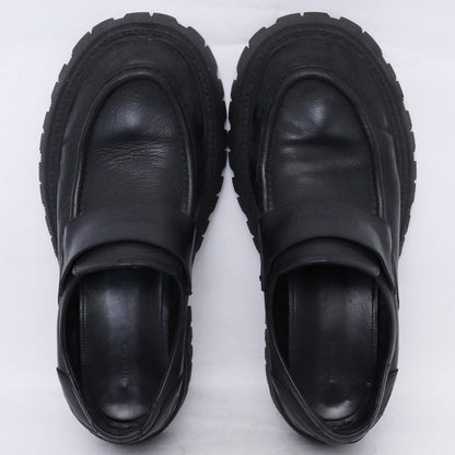 BALENCIAGA TRACTOR LOAFER Damaged Leather Loafers Black