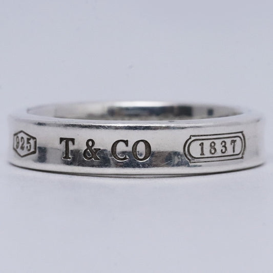 TIFFANY & CO 1837 Narrow Ring Silver Size ONE SIZE