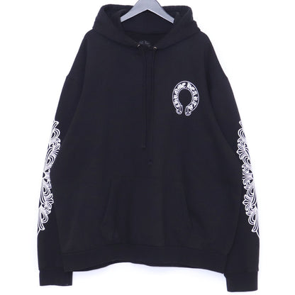 CHROME HEARTS Horseshoe Floral Cross Hoodie Black Size XXL