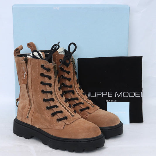 PHILIPPE MODEL Lace-Up Boots Brown Size EU 41