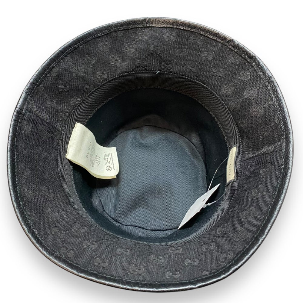 GUCCI Original GG Canvas Bucket Hat Black Size L