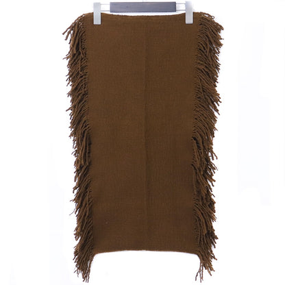 UMA WANG 23AW Fringed Neck Warmer Dark Mustard