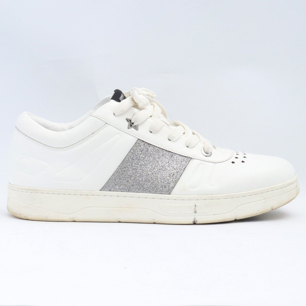 Jimmy Choo HAWAII M FAF Sneakers White Silver Size EU 44