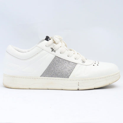 Jimmy Choo HAWAII M FAF Sneakers White Silver Size EU 44