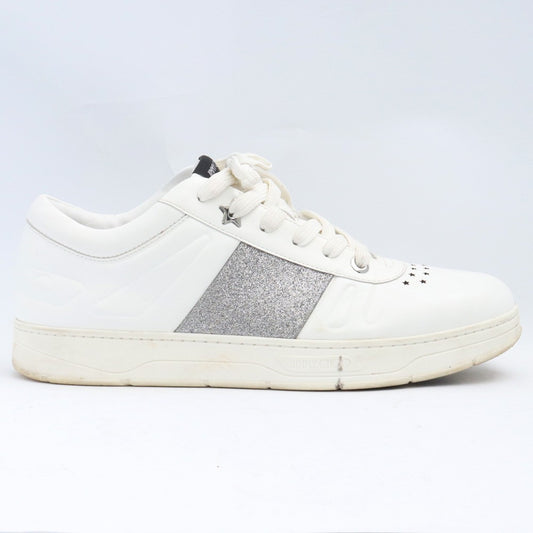 Jimmy Choo HAWAII M FAF Sneakers White Silver Size EU 44