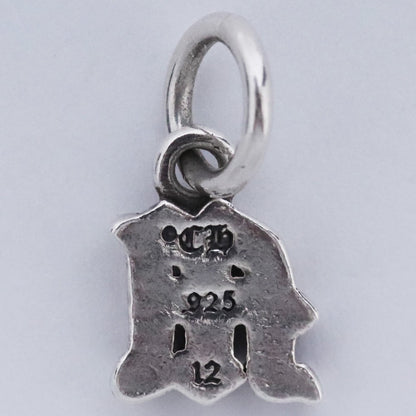 Chrome Hearts Stack Alphabet M Silver Charm Size F