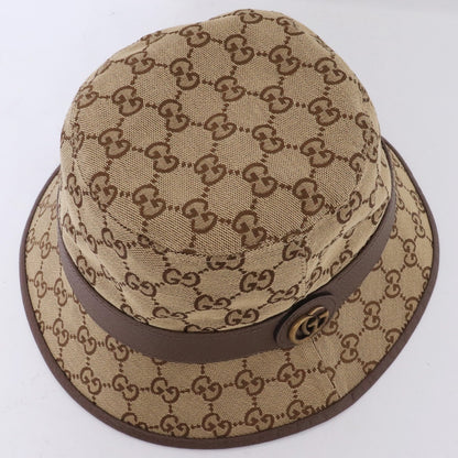 GUCCI GG Canvas Pattern Fedora Bucket Hat Beige Size M