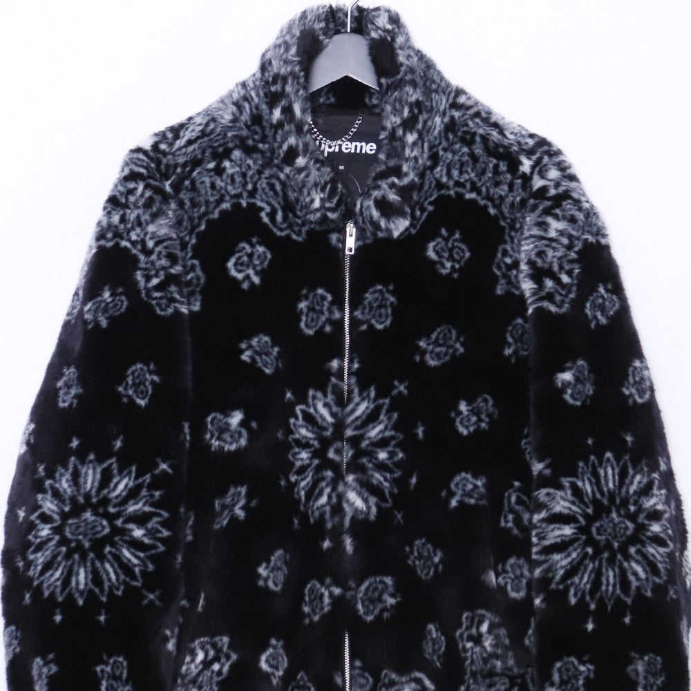SUPREME 21SS Bandana Faux Fur Bomber Jacket Black Size M