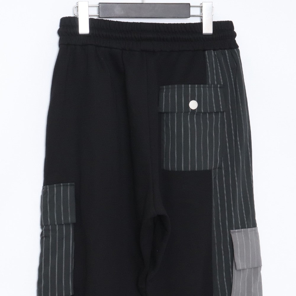 FENG CHEN WANG Striped Pocket Sweat Pants Black Size XS
